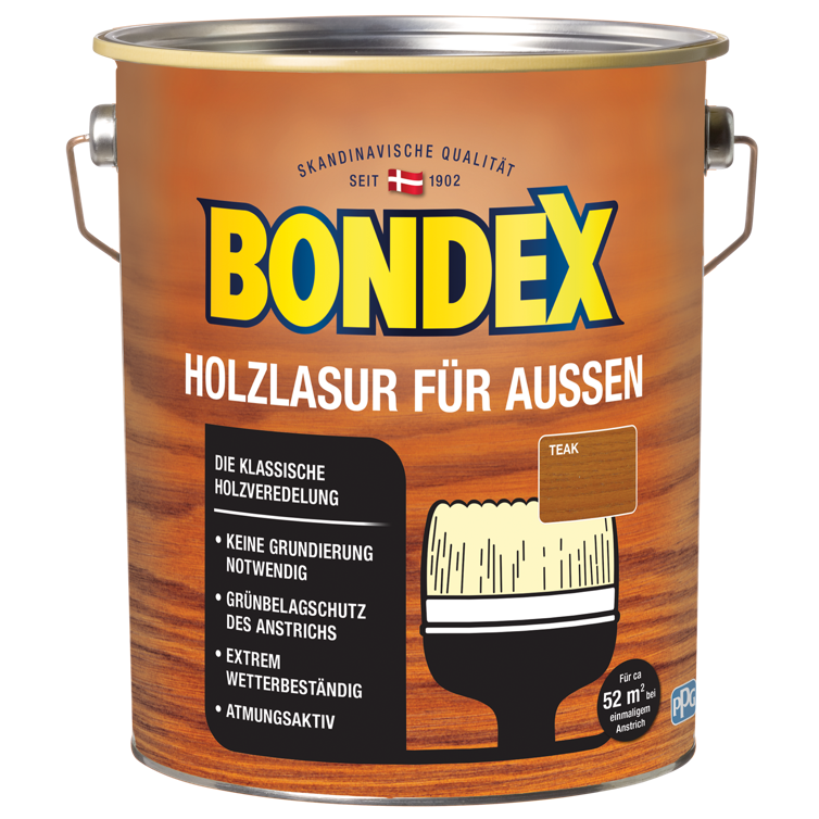 bondex holzlasur außen teak 4l
