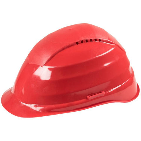 schutzhelm rot mit belüftung