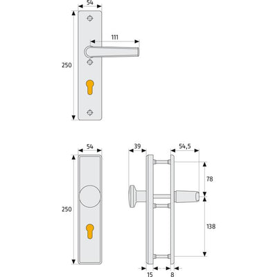 türschutzbeschlag kln314 f1 b. dr. sb